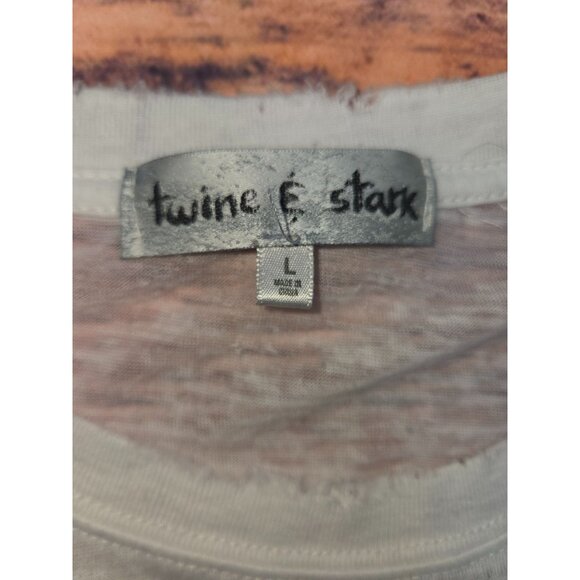 Twine & Stark "Happy Hour Happy Momma" Sheer T-Shirt Large - Picture 5 of 8